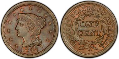 1847 1C Newcomb 39 MS63BN