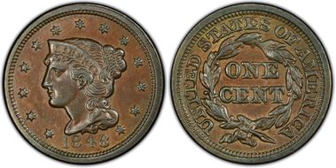 1848 1C Newcomb 42 MS63BN