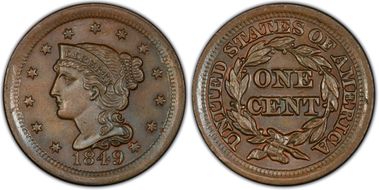 1849 1C Newcomb 2 MS63BN