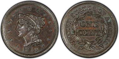 1849 1C Newcomb 10 MS63BN