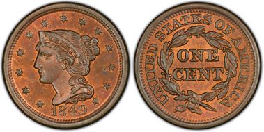 1849 1C N-22 MS65RB