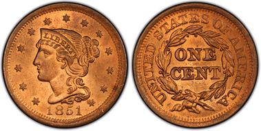 1851 1C Newcomb 2 MS64RD