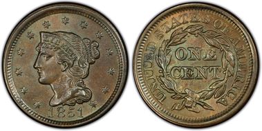 1851 1C Newcomb 23 MS64BN