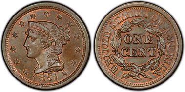 1851 1C Newcomb 24 MS66BN