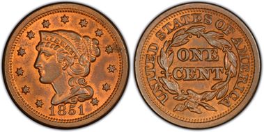 1851 1C Newcomb 34 MS64RB