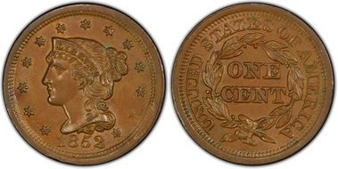 1852 1C Newcomb 5 MS65BN
