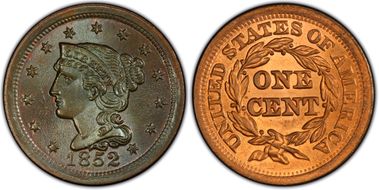 1852 1C Newcomb 22/9 MS67BN