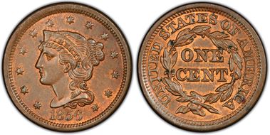 1856 1C N-17 Slanted 5 MS64RB