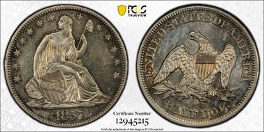 1857-O 50C AU58