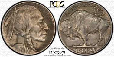 1925-S 5C 2 Feathers FS-401 XF45