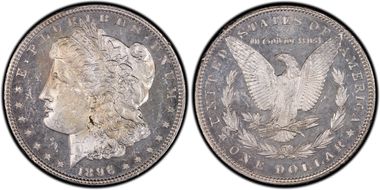 1896 $1 VAM 19 8 in Denticle MS63PL