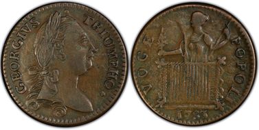 1783 Tkn 1/2P Georgivs Triumpho AU53BN