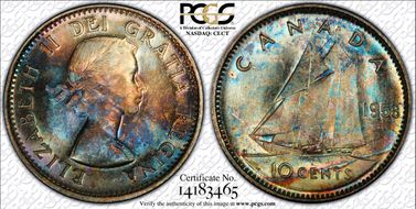 1953 10C No Strap MS65