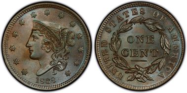 1838 1C MS65BN