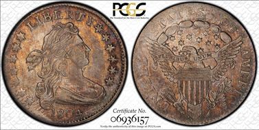 1804 10C JR-2, 14 Star Reverse AU58