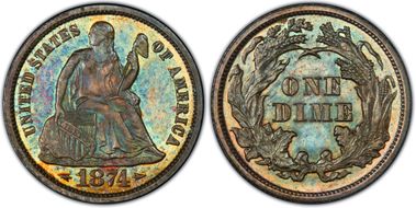 1874 10C Arrows PR65