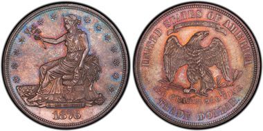 1876 T$1 Obverse 1, Reverse 2 MS64