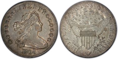 1798 $1 Large Eagle AU50
