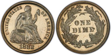 1882 10C PR64CAM