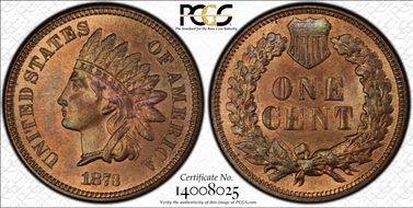 1873 1C Closed 3 MS65RB