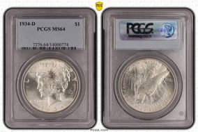 1934-D $1 MS64