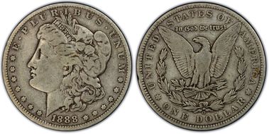 1888-O $1 VAM 7A, Shooting Star F12