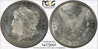 1880-S $1 VAM 12, Checkmark MS64