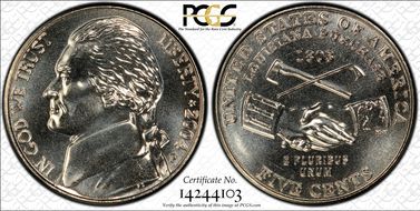 2004-P 5C Peace Medal MS68