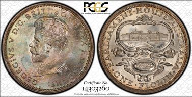 1927(m) Florin Canberra  KM-31 MS65+