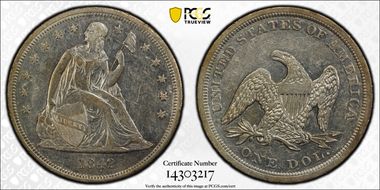 1842 $1 AU50