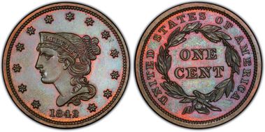 1842 1C Newcomb 1 PR65BN