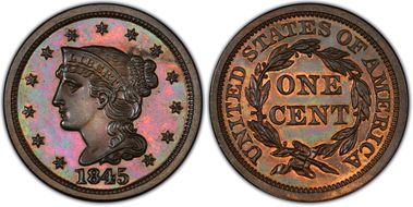 1845 1C Newcomb 14 PR63BN