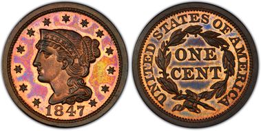 1847 1C Newcomb 42 PR65RB