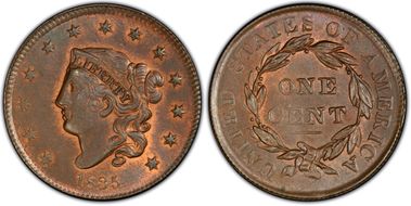 1835 1C Small 8, Stars MS63RB