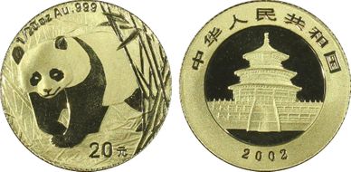 2002 20 Yn Panda Gold MS69