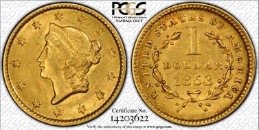 1853 G$1 AU55