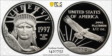 1997-W $50 Statue of Liberty PR70DCAM