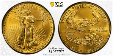 1986 $50 Gold Eagle MS68