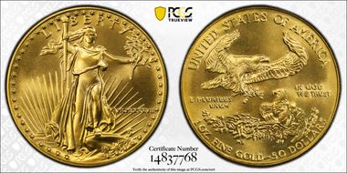 1987 $50 Gold Eagle MS69