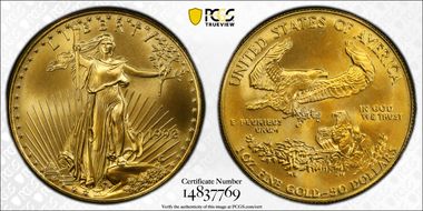 1992 $50 Gold Eagle MS69