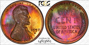1957-D 1C MS65RB