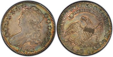 1823 50C O-102, Patched 3 AU58