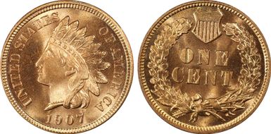 1907 1C MS65+ RD