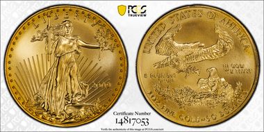 2009 $50 Gold Eagle MS70