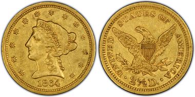 1864 $2.50 XF45