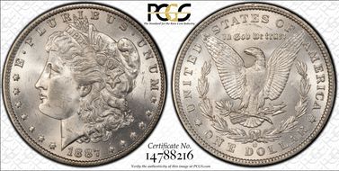 1887-O $1 VAM 30A, TY Clash MS63