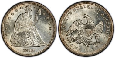 1860-O $1 MS62