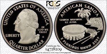 2009-S 25C American Samoa PR70DCAM