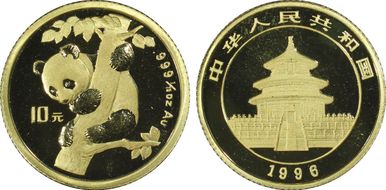 1996(沈) 10 Yn Panda Au Large Date PAN-259B MS69