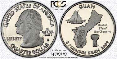 2009-S 25C Guam Silver PR70DCAM